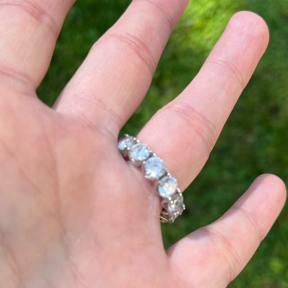 Italo Sterling Silver White Sapphire Eternity Ring - Picture 8 of 16